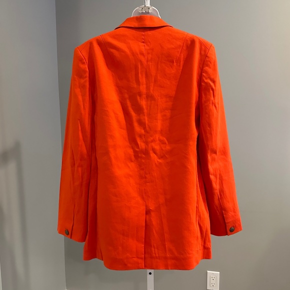 RAG & BONE Beautiful Orange Flame Linen Ames Blazer Sz 8 NWT $495!! - Picture 2 of 4